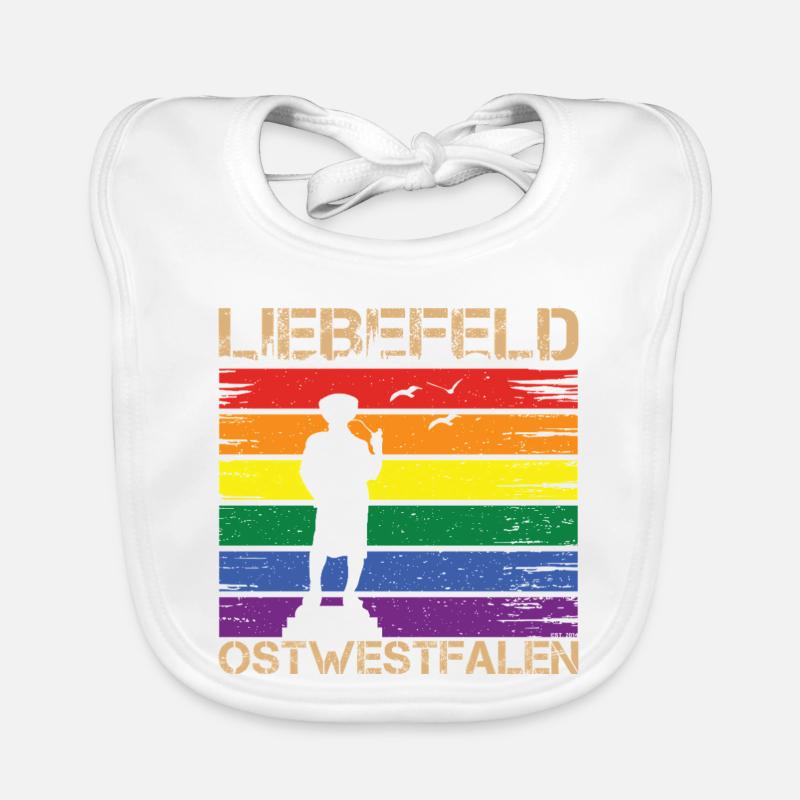 Liebefeld ❤ Leineweber PRIDE - Bavoir bio Bébé - blanc