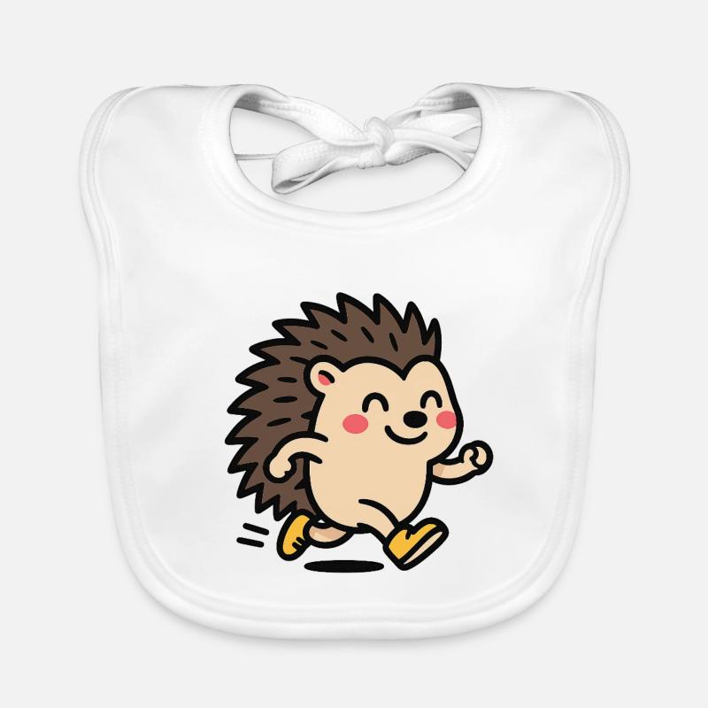 Igel Sprinter Niedliches Maskottchen Baby Bio-Lätzchen