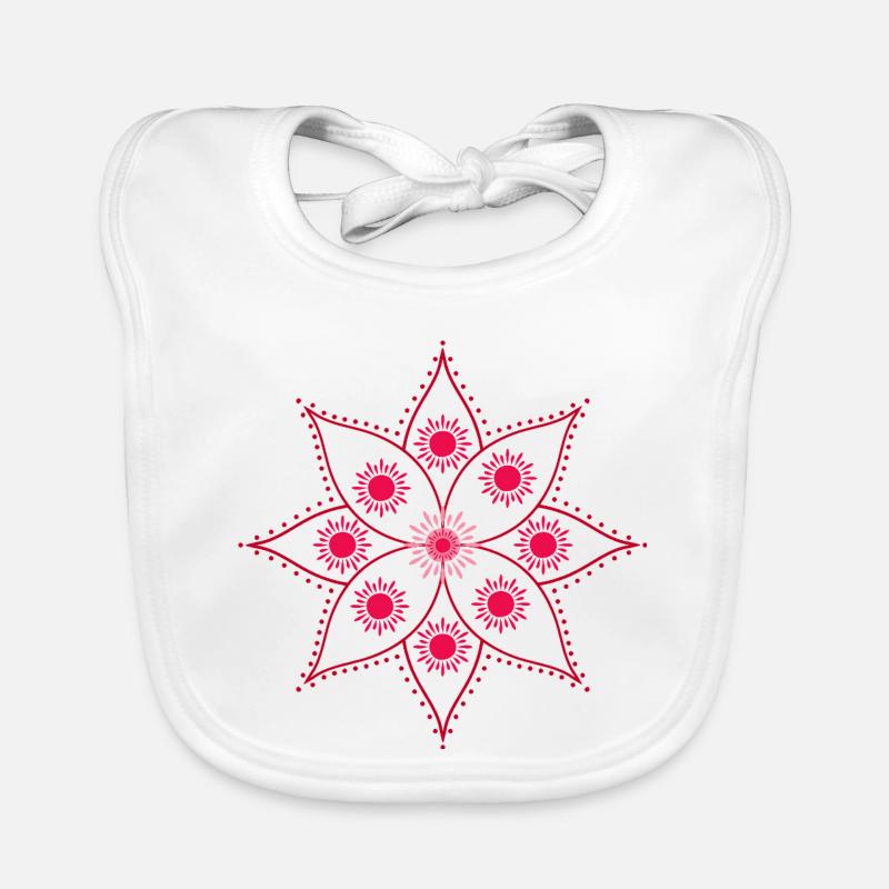 Mandala Rosette Intense Pink Organic Baby Bibs