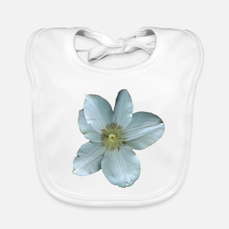 Fleur de clématite blanche Bavoir bio Bébé