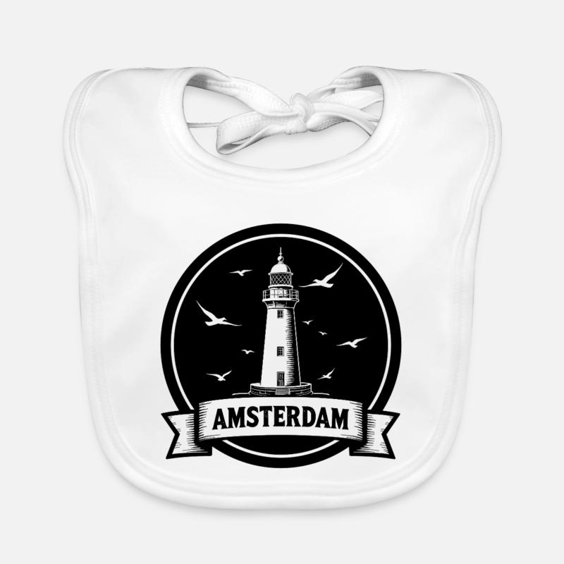 Leuchtturm Amsterdam Maritimes  Baby Bio-Lätzchen