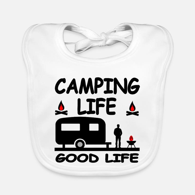 Camping - Baby Bio-Lätzchen - Weiß