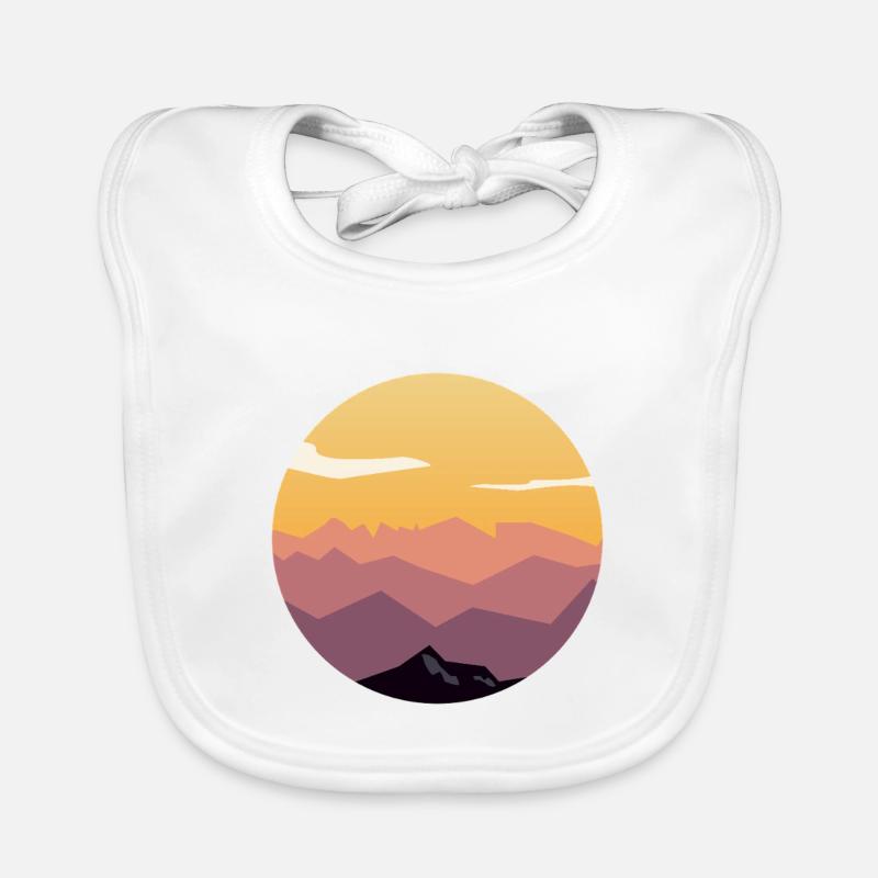 Circle Sunset Mountain Gradient Organic Baby Bibs
