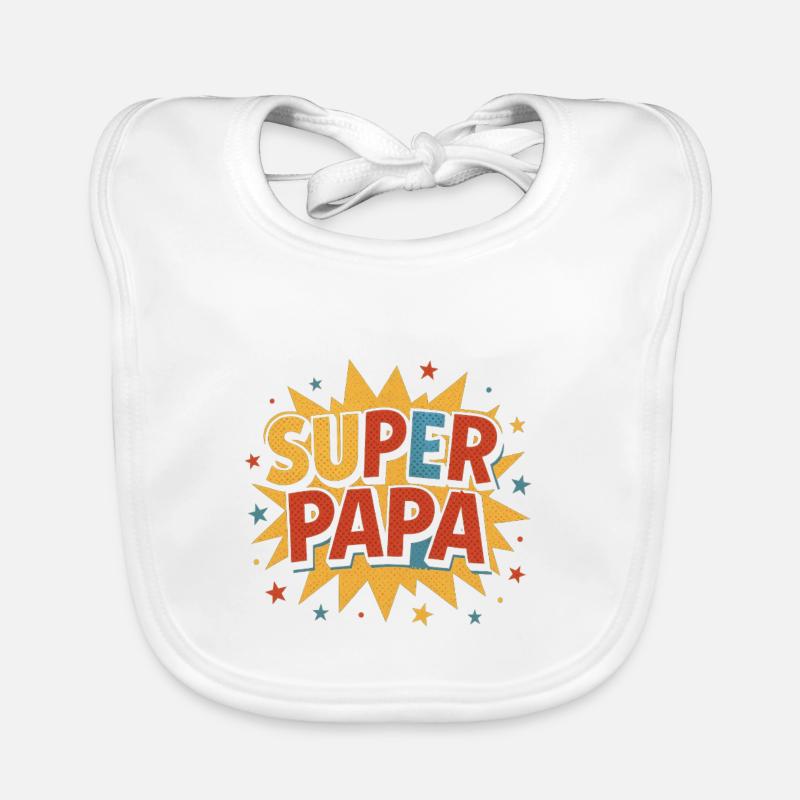 Super Papa Comic Burst Retro Baby Bio-Lätzchen