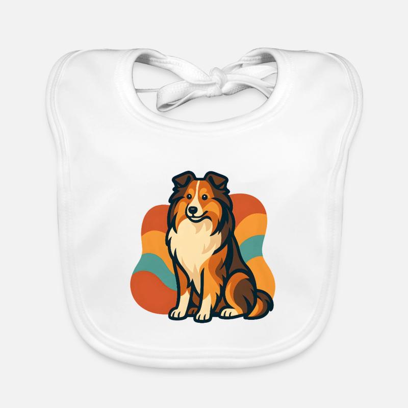 Lebhafter Shetland-Schäferhund Sunburst Baby Bio-Lätzchen