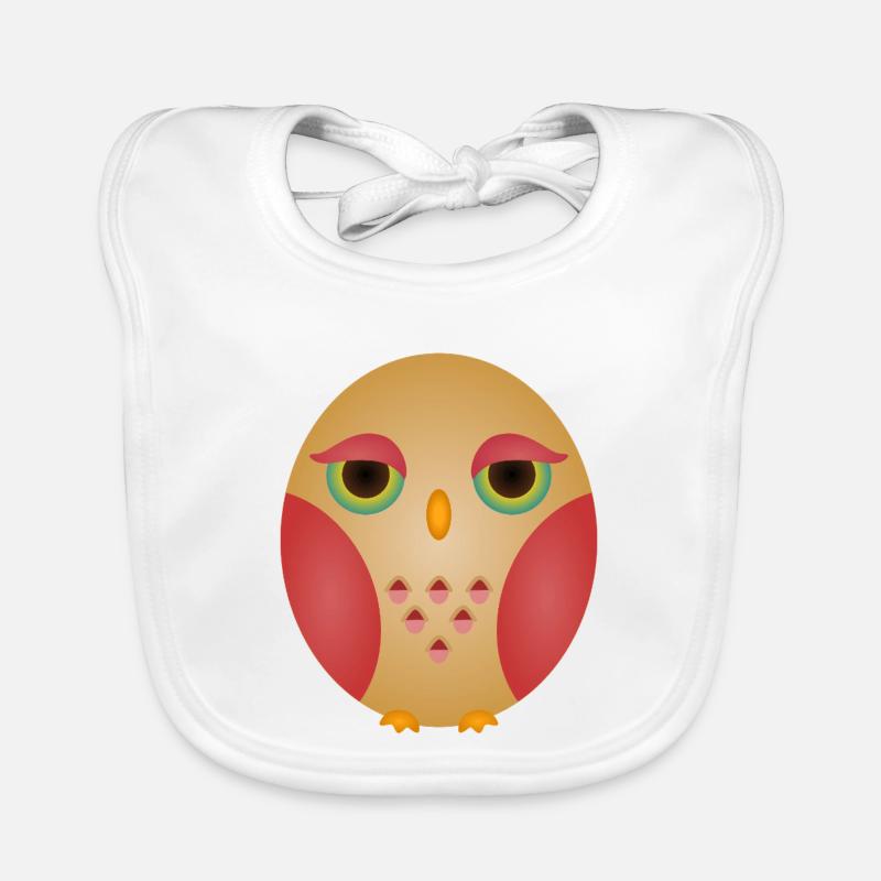 Gradient Owl Face in Cozy Tones Organic Baby Bibs