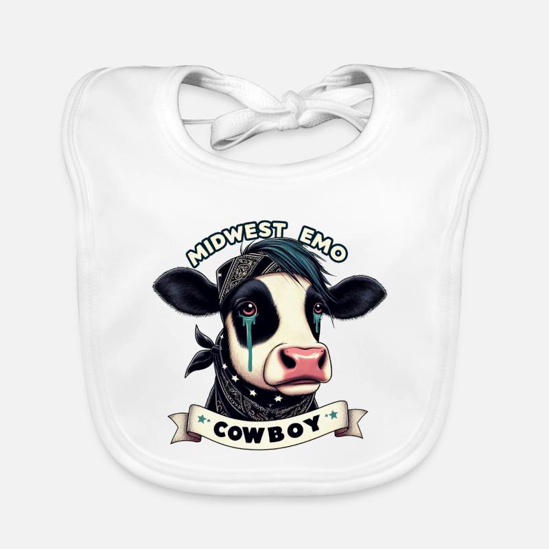 Graphique animalier Emo Cowboy du Midwest Bavoir bio Bébé
