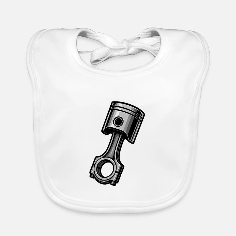 Monochrome industrial piston Organic Baby Bibs