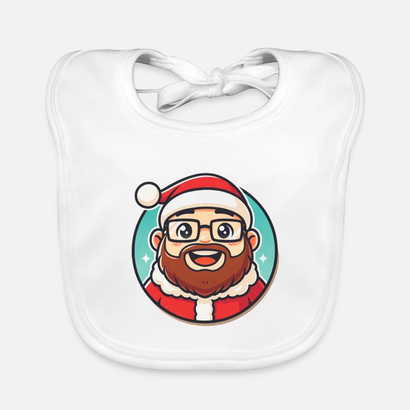 Weihnachtsmann mit Brille Cartoon Cheer Baby Bio-Lätzchen