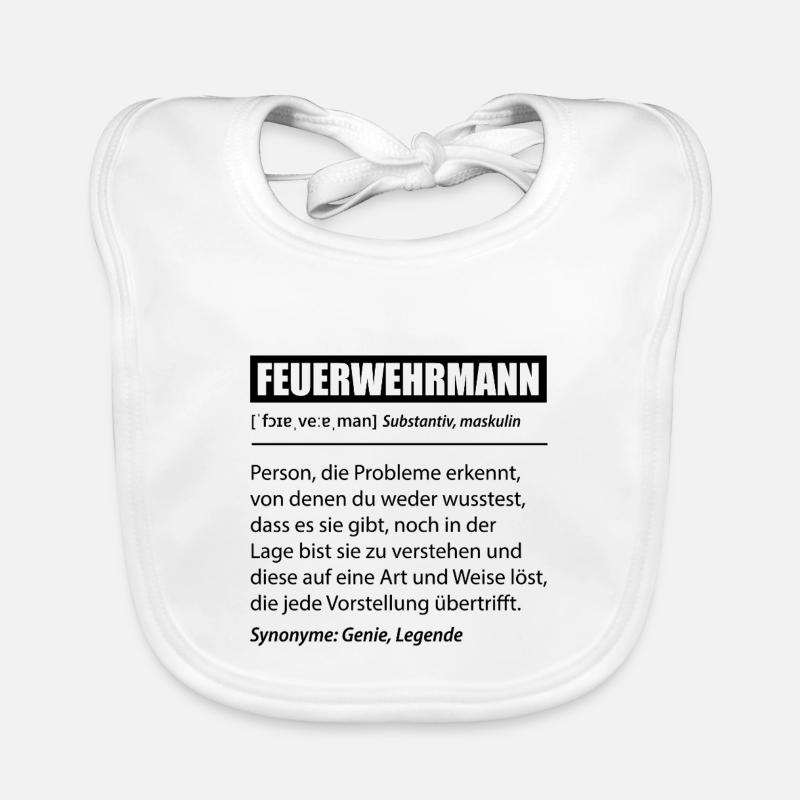 Feuerwehrmann Retter Helden Beruf Spruch Geschenk Baby Bio-Lätzchen