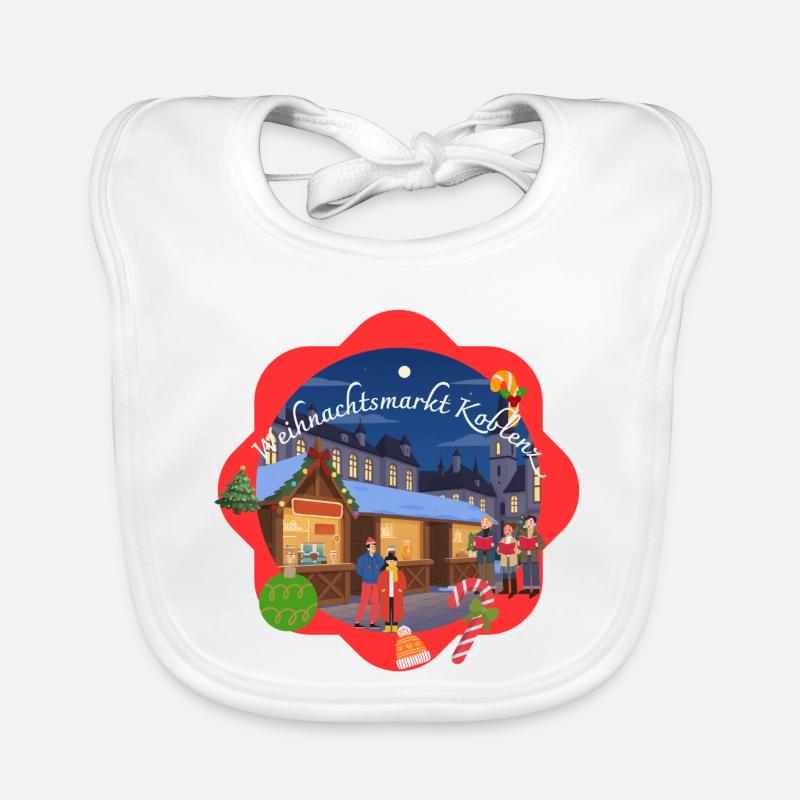 Weihnachtsmarkt Koblenz  - Baby Bio-Lätzchen - Weiß