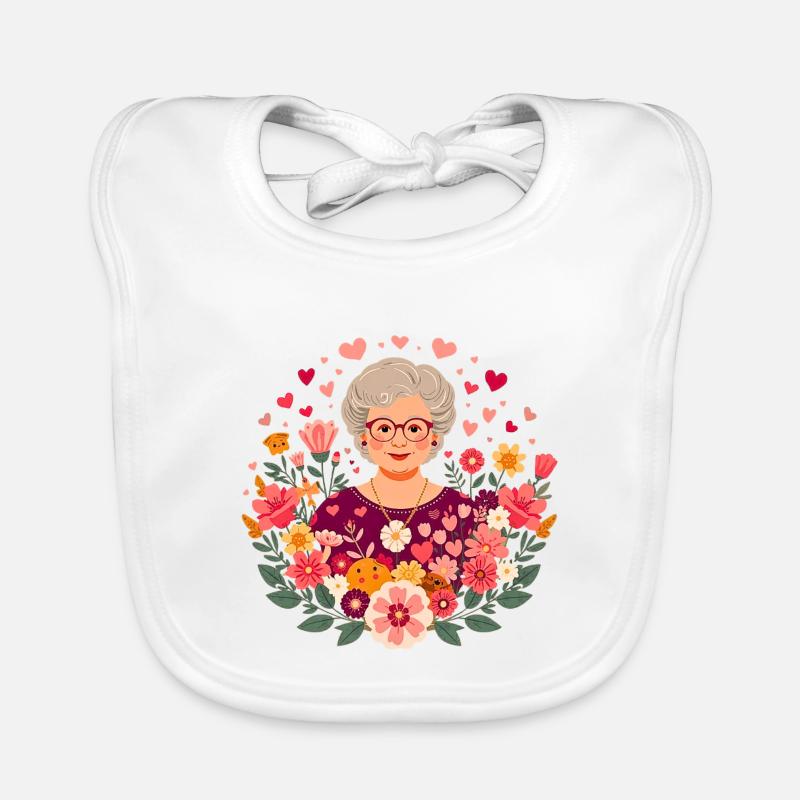 Blumen-Großmutter Baby Bio-Lätzchen