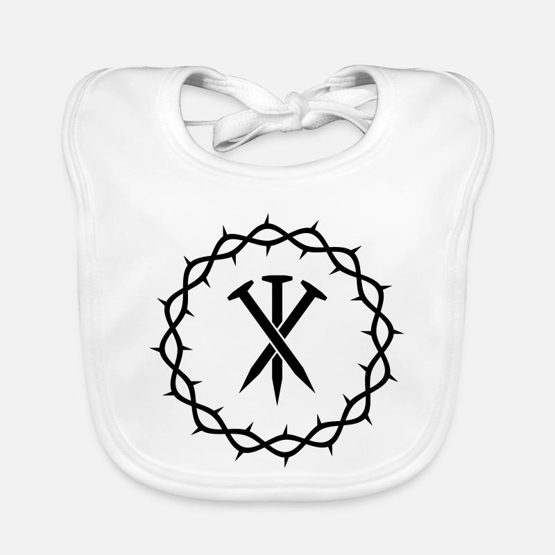 Three nails + Crown of thorns Organic Baby Bibs