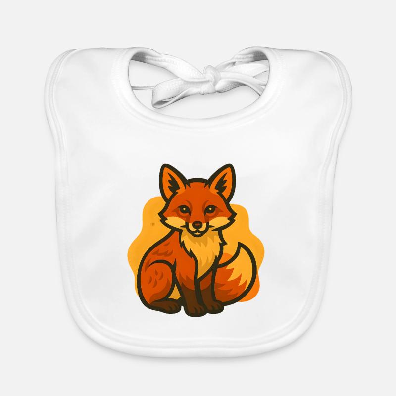 Fox Cub Illustration Organic Baby Bibs