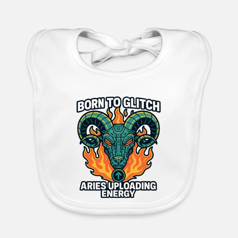 Born to Glitch – Aries Uploading Energy Organic Baby Bibs