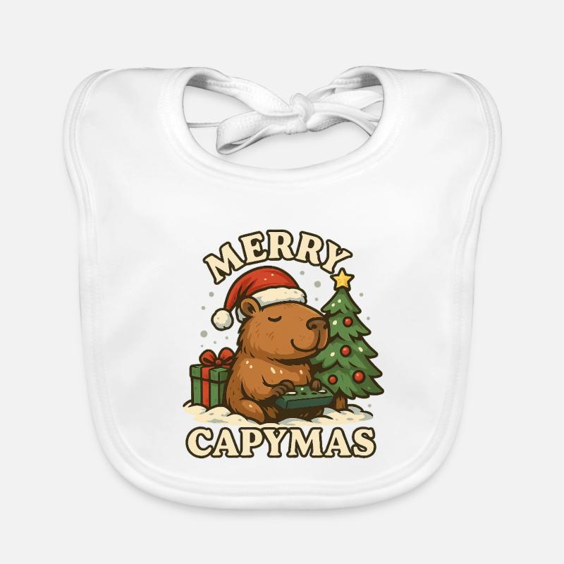 Joyeux Capymas – Noël 🎄 mignon du capybara Bavoir bio Bébé