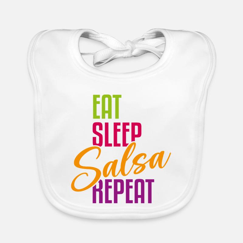 Eat Sleep Salsa Repeat – Salsa Outfit  Baby Bio-Lätzchen