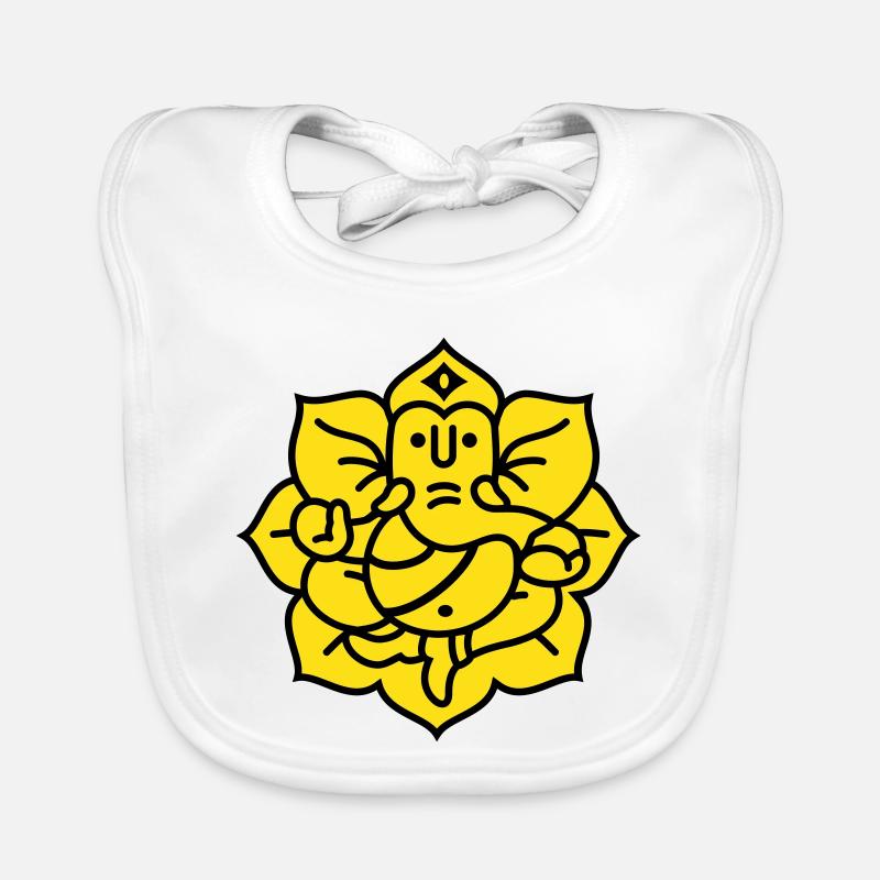 Éléphant de Ganesha n° 02 (Couleurs changeantes) - Bavoir bio Bébé - blanc