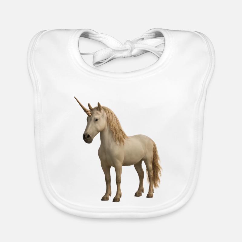 Creme Einhorn Baby Bio-Lätzchen