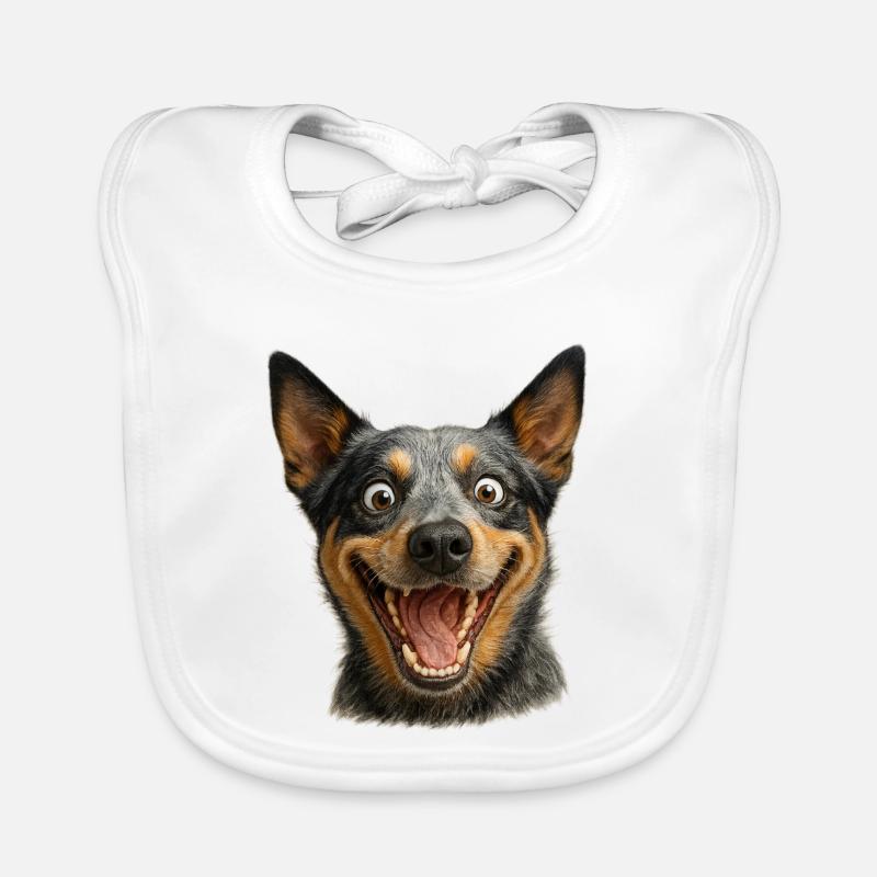 Tête de chien qui rit Bavoir bio Bébé
