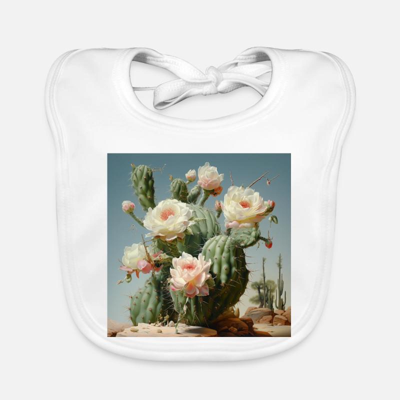 Fleurs de cactus à la lumière du désert Bavoir bio Bébé