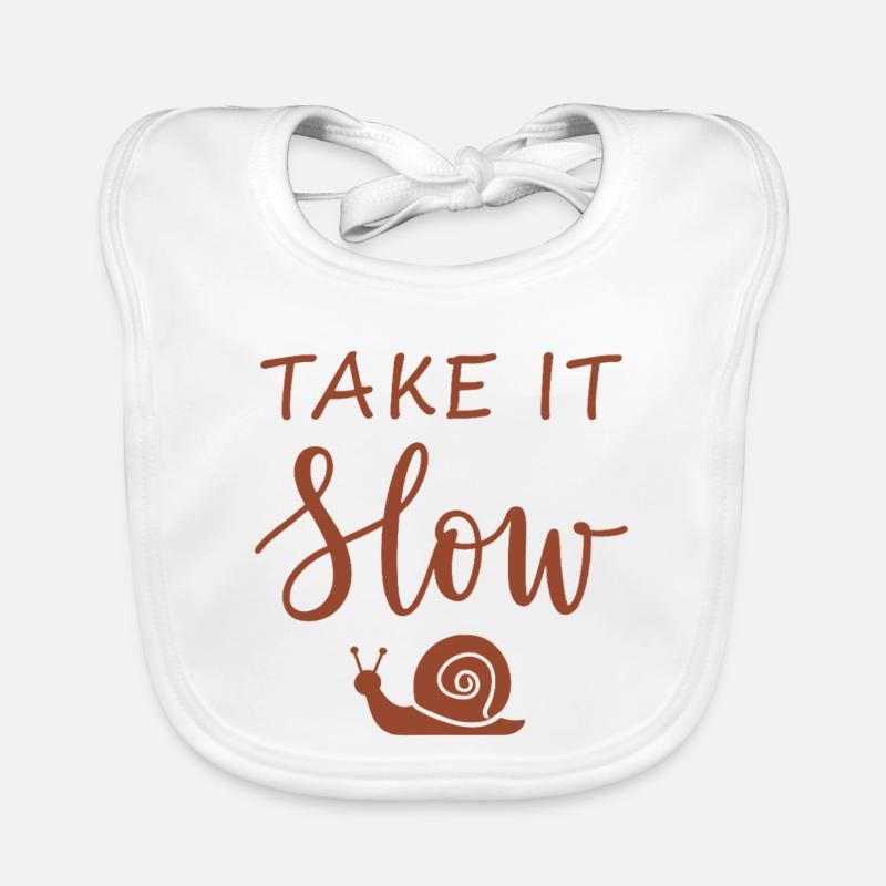 Take it slow Mach langsam mit Schnecke Baby Bio-Lätzchen