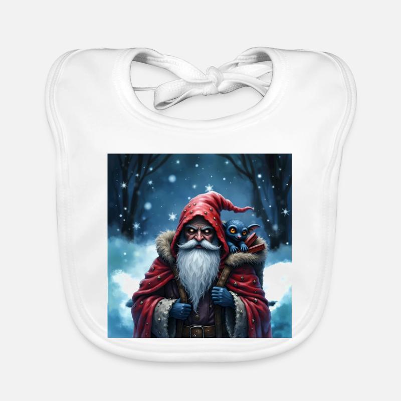 Santa Wizard with Blue Cat Organic Baby Bibs