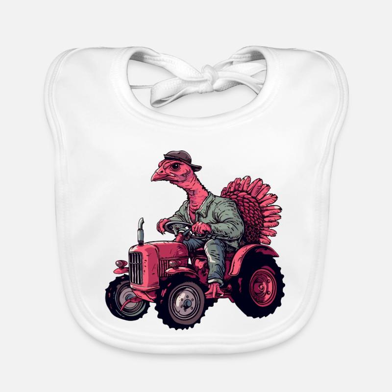Éleveur de tracteurs à dinde Bavoir bio Bébé