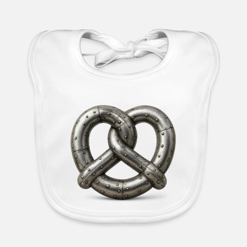 Bretzel métallique entrelacé riveté en tôle Bavoir bio Bébé