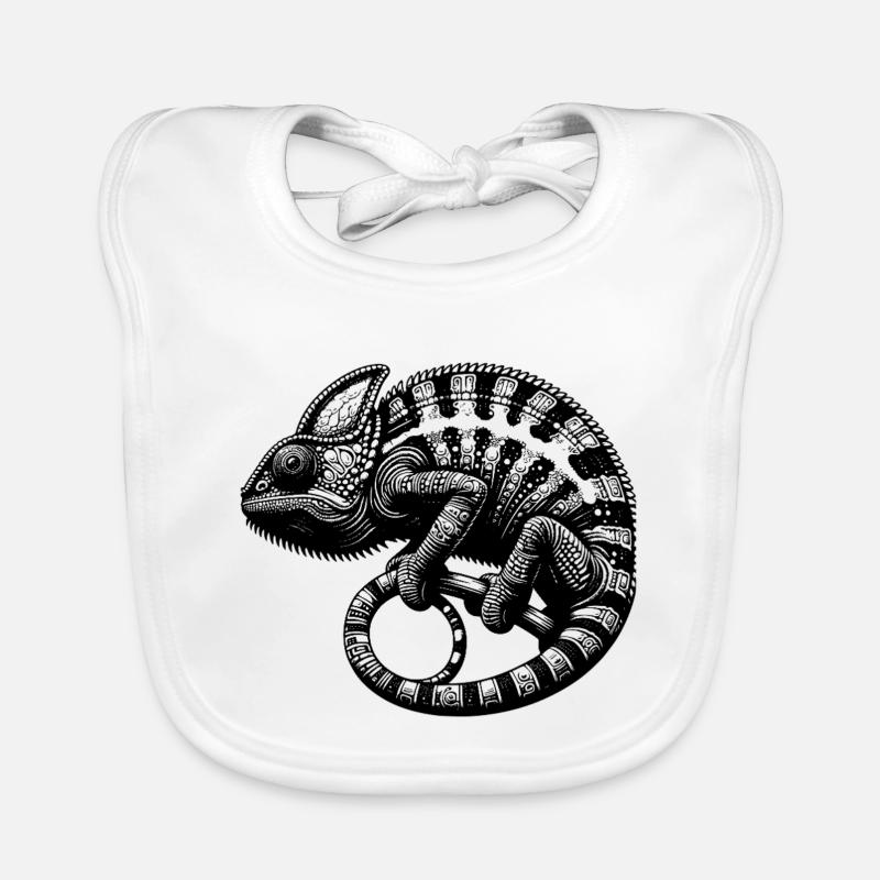 Caméléon mignon en mode camouflage Bavoir bio Bébé