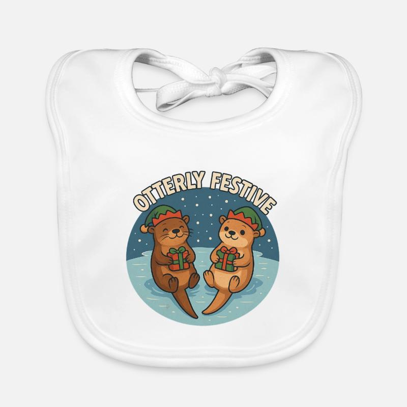 Otterfestliche Otter mit Geschenken Baby Bio-Lätzchen