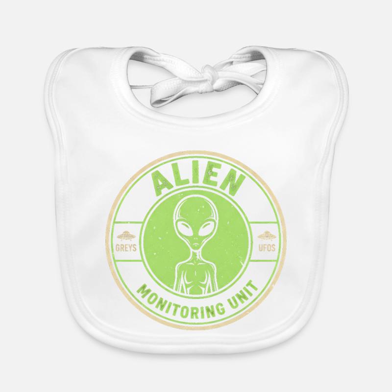 Alien Surveillance Unit Funny Myth Organic Baby Bibs