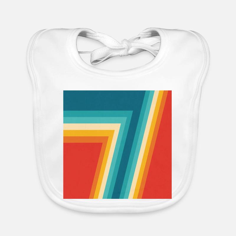 Colorful Retro Stripes Geometry Organic Baby Bibs