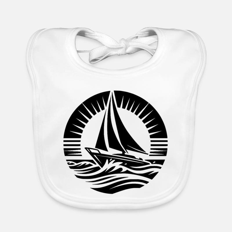 Sailing dream water adventure in a circle Organic Baby Bibs