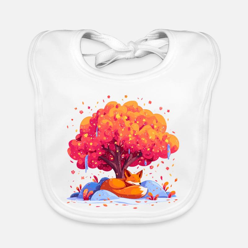 Fuchs unter Herbstbaum Baby Bio-Lätzchen