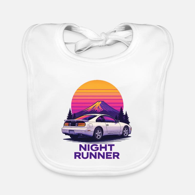 Night runner neon car Organic Baby Bibs