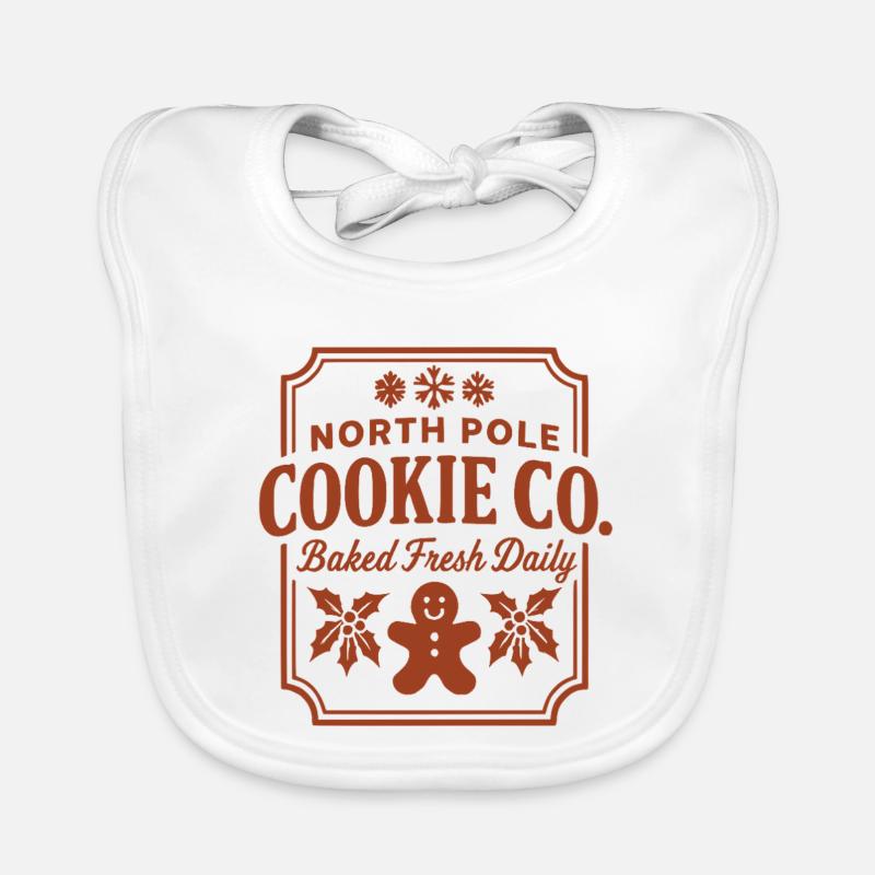 North Pole Cookie Co Cookie Logo Organic Baby Bibs