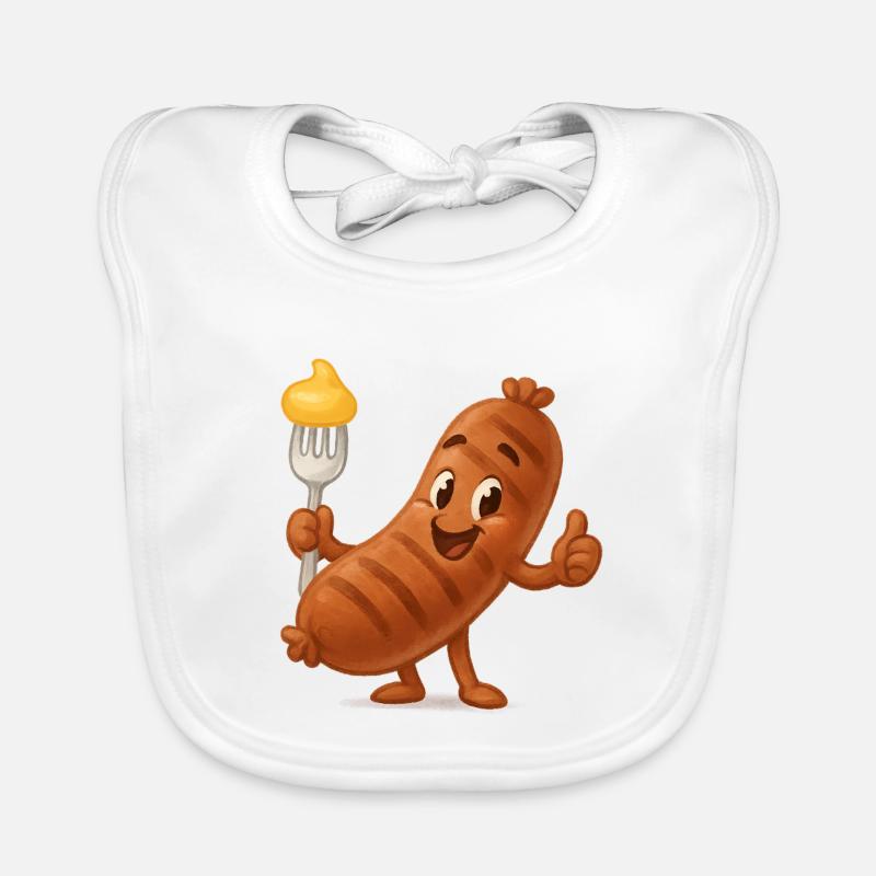 Dessin animé Saucisses à la moutarde Bavoir bio Bébé