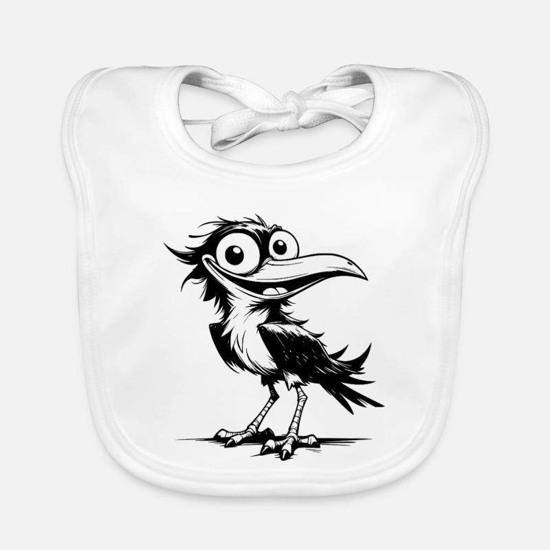 Oiseau drôle de flutterman avec un sourire aux lèvres Bavoir bio Bébé