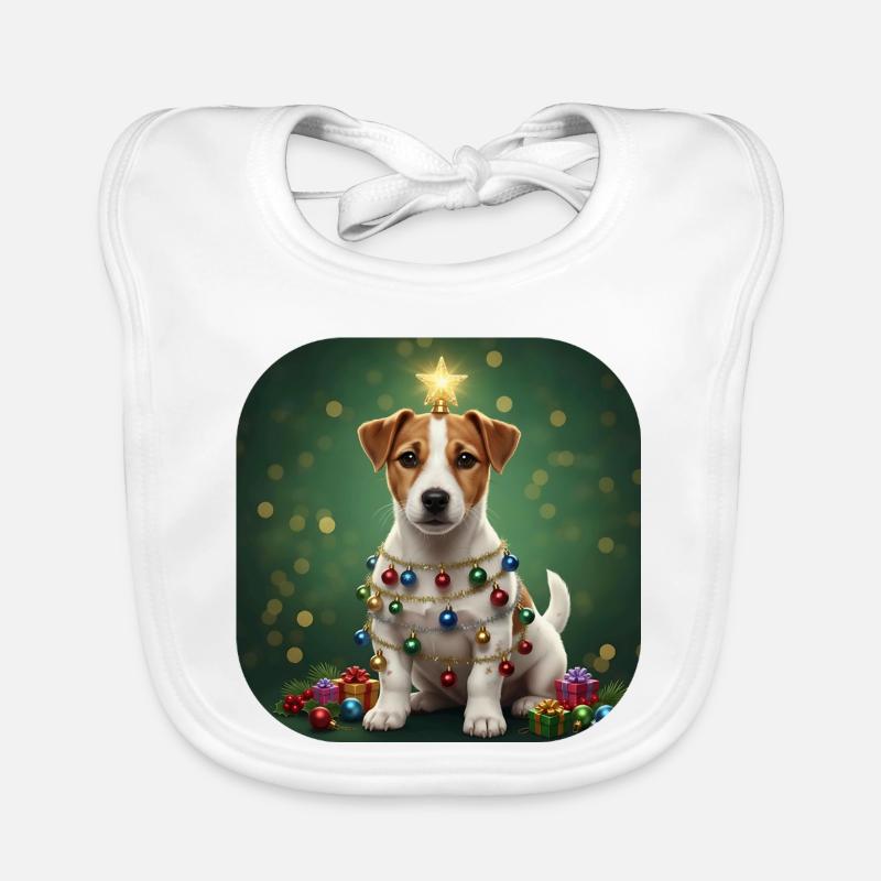 Starry Pup Wrapped in Garland Organic Baby Bibs