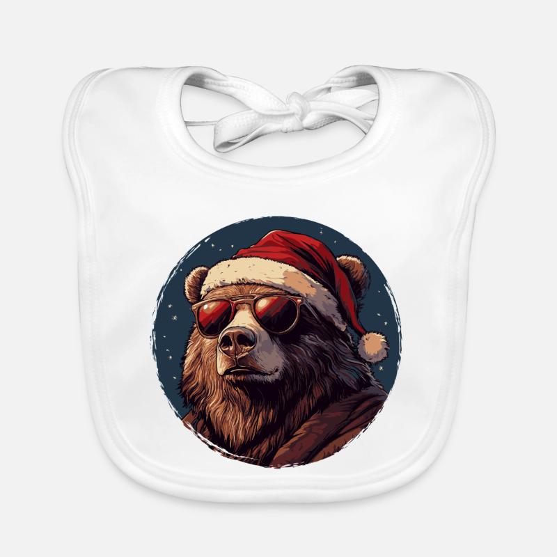 Winterbär Santa Sonnenbrille Baby Bio-Lätzchen