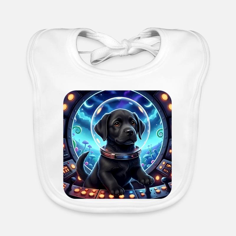 Cosmic Pup dans le cockpit spatial Bavoir bio Bébé