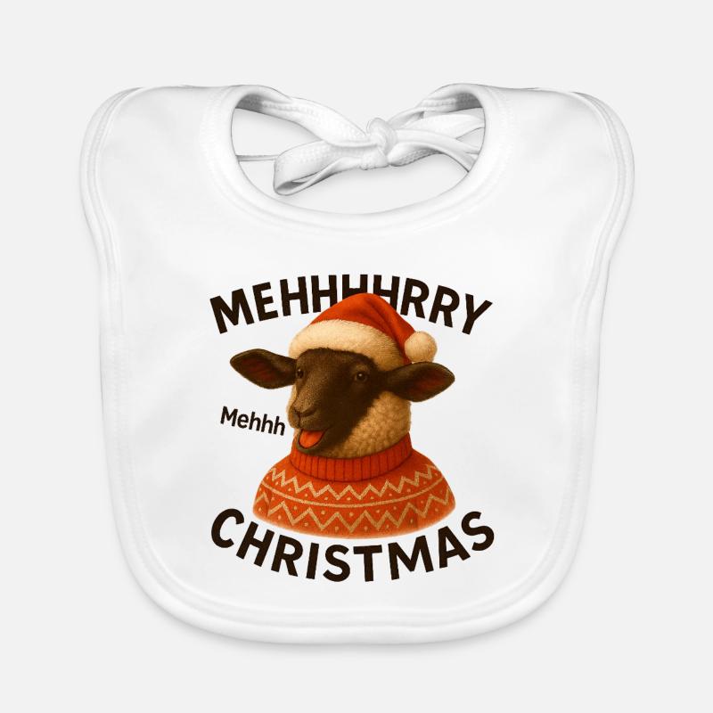 Meh Weihnachts-Schaf-Pullover Baby Bio-Lätzchen