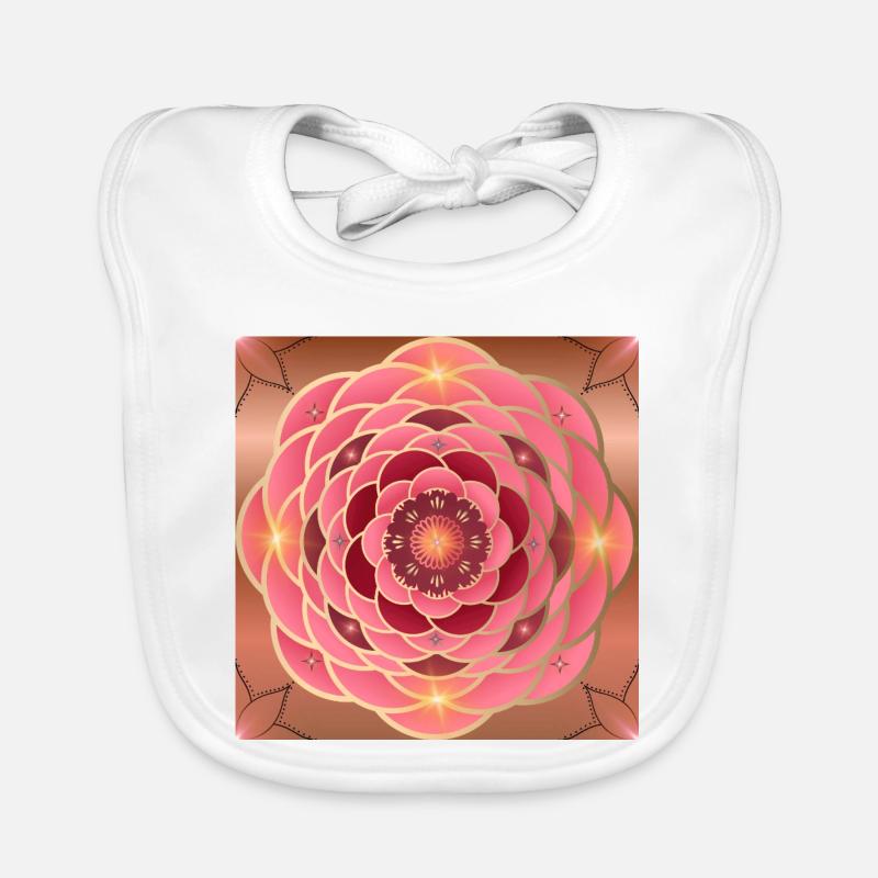 Mandalas rosé doré éclatant Bavoir bio Bébé