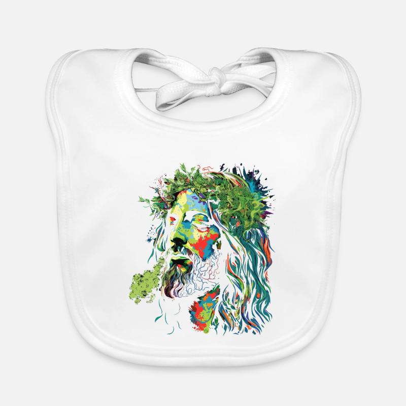 Explosion des couleurs rastafari de Jésus Bavoir bio Bébé
