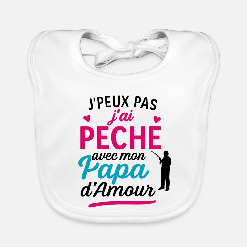 J'ai Pêche avec Papa d'Amour Bavoir bio Bébé