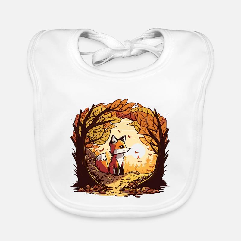 Herbstfuchs im Waldbogen Baby Bio-Lätzchen