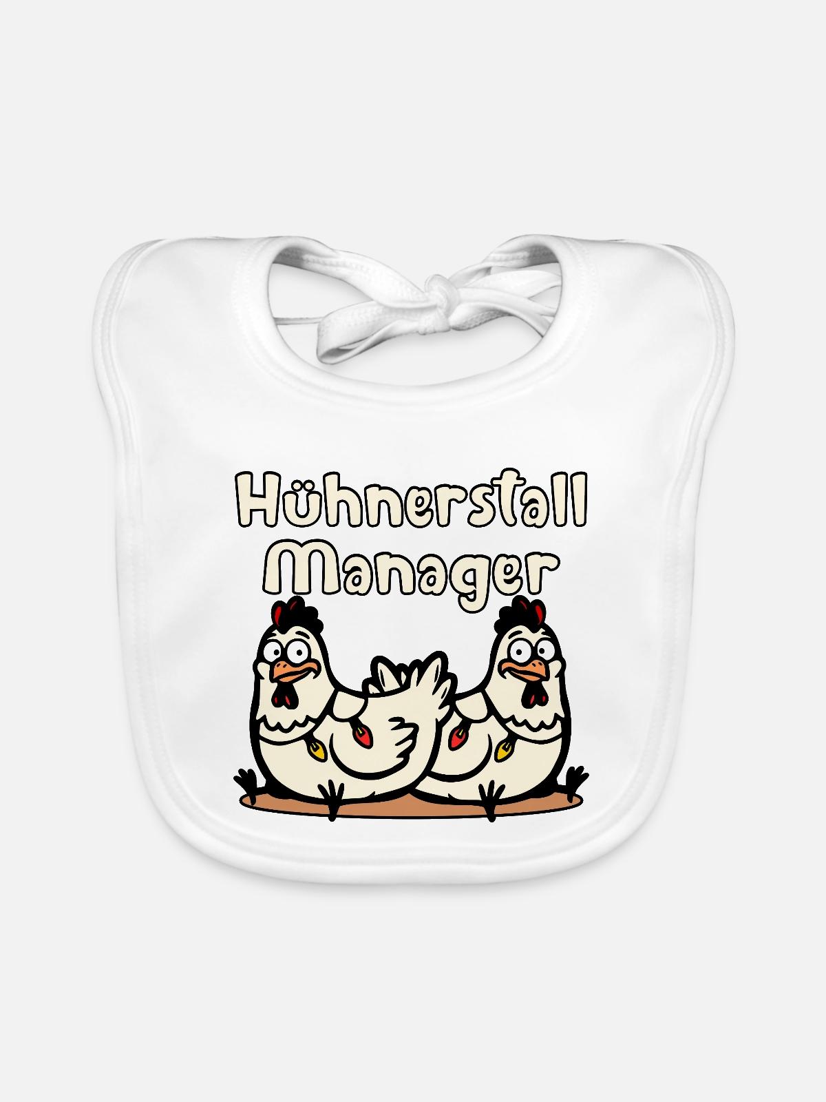 Weihnachten Hühnerstall Manager - Baby Bio-Lätzchen - Weiß - Vorne