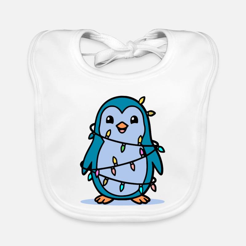 Christmas Penguin Organic Baby Bibs