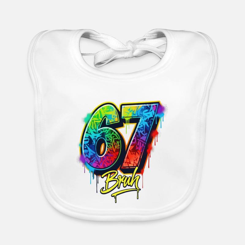 6 7 Mème – Édition Graffiti Bruh Bavoir bio Bébé